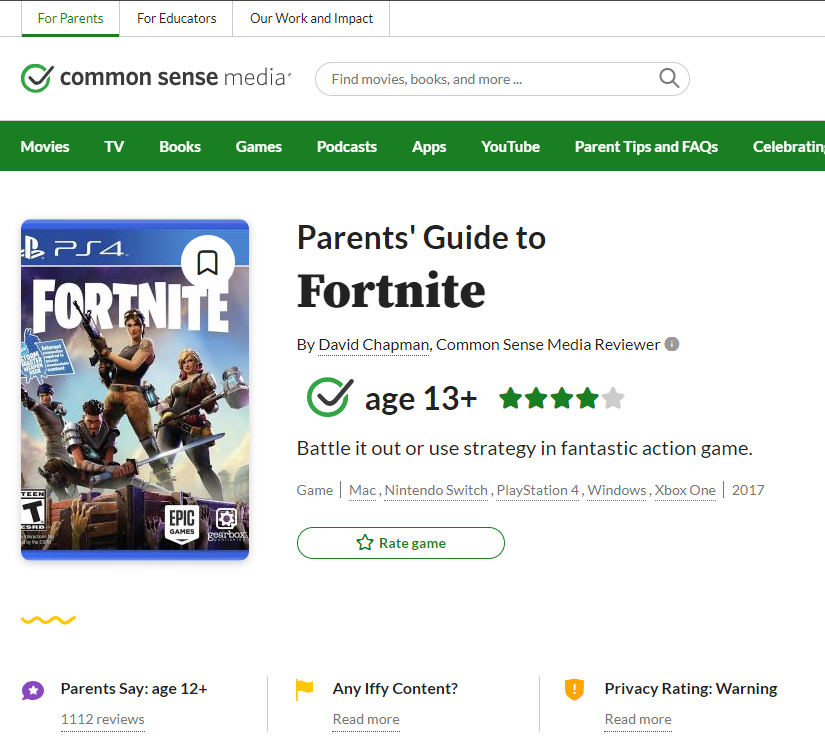 Fortnite online advertisement